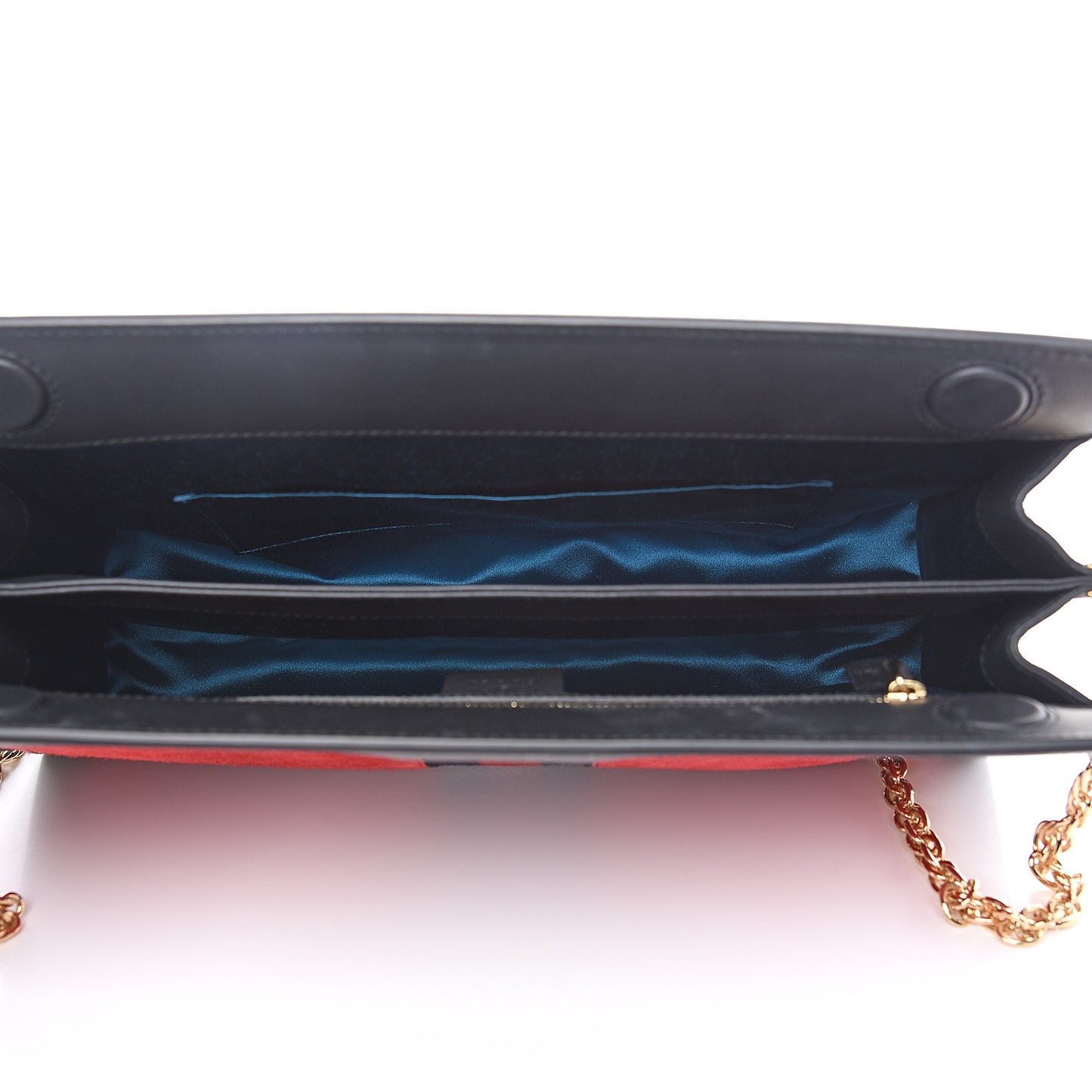 Suede Patent Web Medium Ophidia Chain Shoulder Bag Hibiscus Red Black