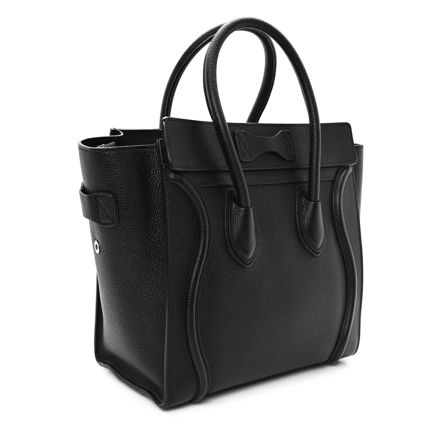 Celine Drummed Calfskin Micro Luggage Black 3 of 11