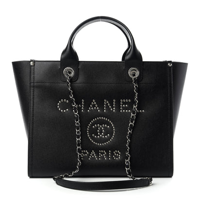 Chanel Caviar Small Studded Deauville Tote Black 1 of 10