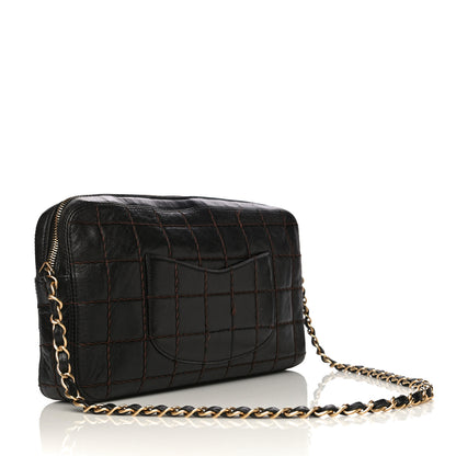 Chanel Lambskin Quilted Chocolate Bar Camera Case Black 2 of 18