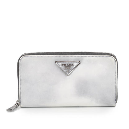 Prada Spazzolato Tria Zip Around Wallet Grigio 1 of 10