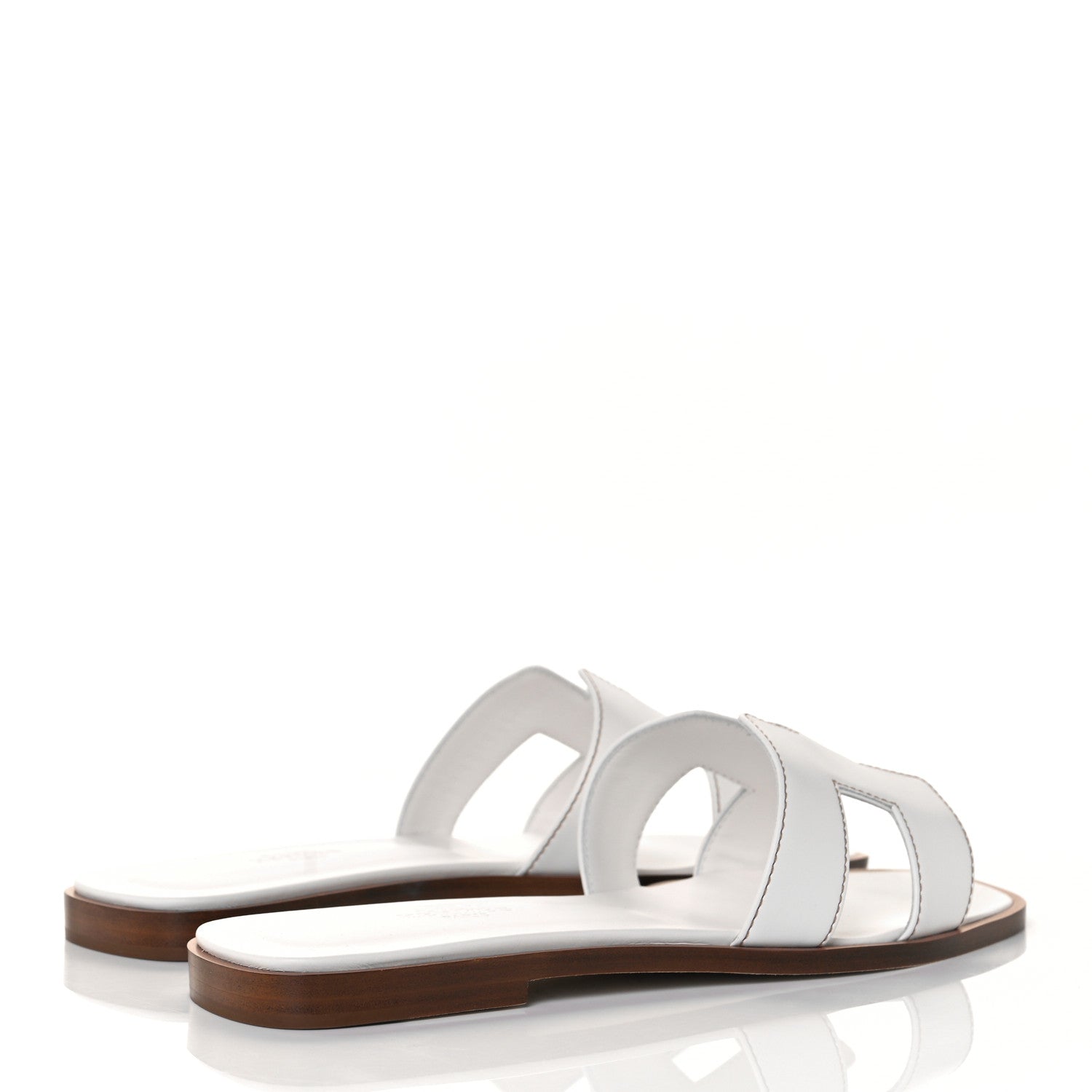 Hermes Box Calfskin Oran Sandals 37.5 White 4 of 9