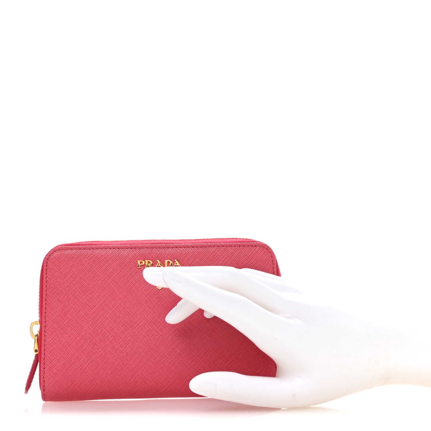 Saffiano Metal Zip Around Wallet Peonia