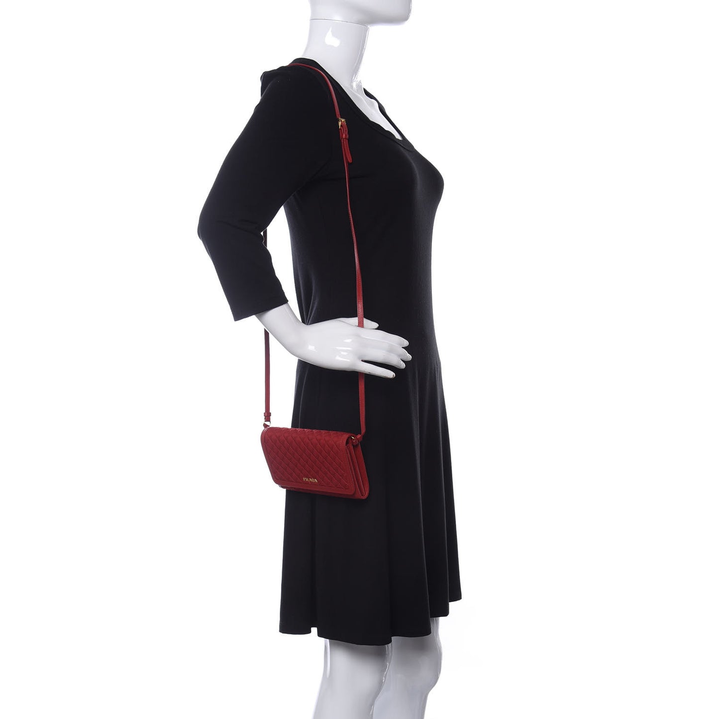 Tessuto Quilted Mini Crossbody Wallet Fuoco