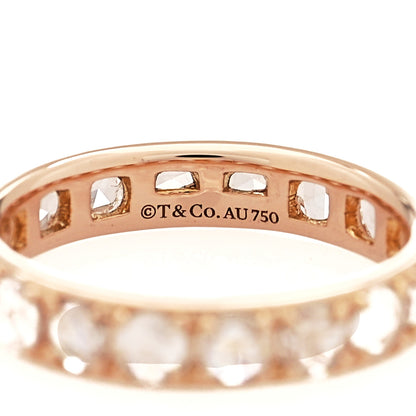 Tiffany 18K Rose Gold Diamond Metro Rose Cut Eternity Band Ring 49 4.75 4 of 5