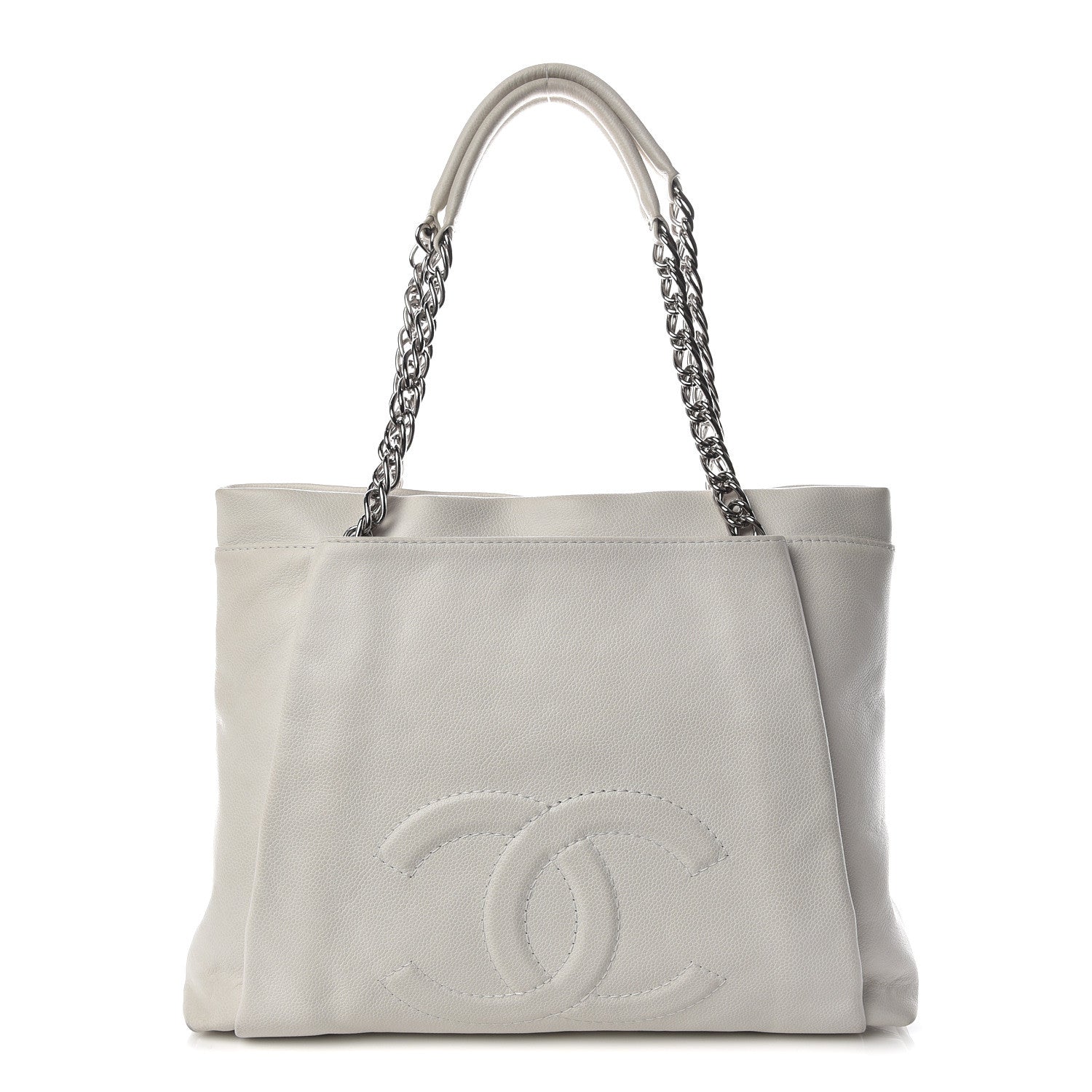 Chanel Caviar Large CC Tuck Tote Ivory 1 of 20