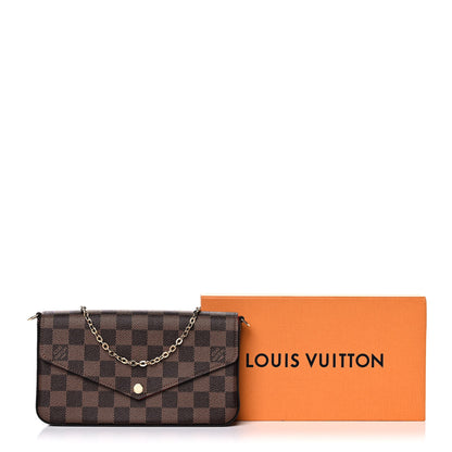 Louis Vuitton Damier Ebene Pochette Felicie Chain Wallet 15 of 15