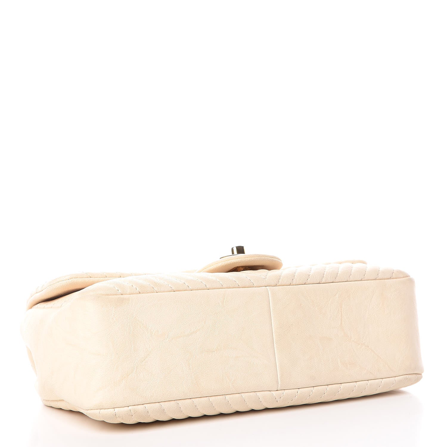Chanel Calfskin Chevron Small Surpique Flap Ivory 4 of 16