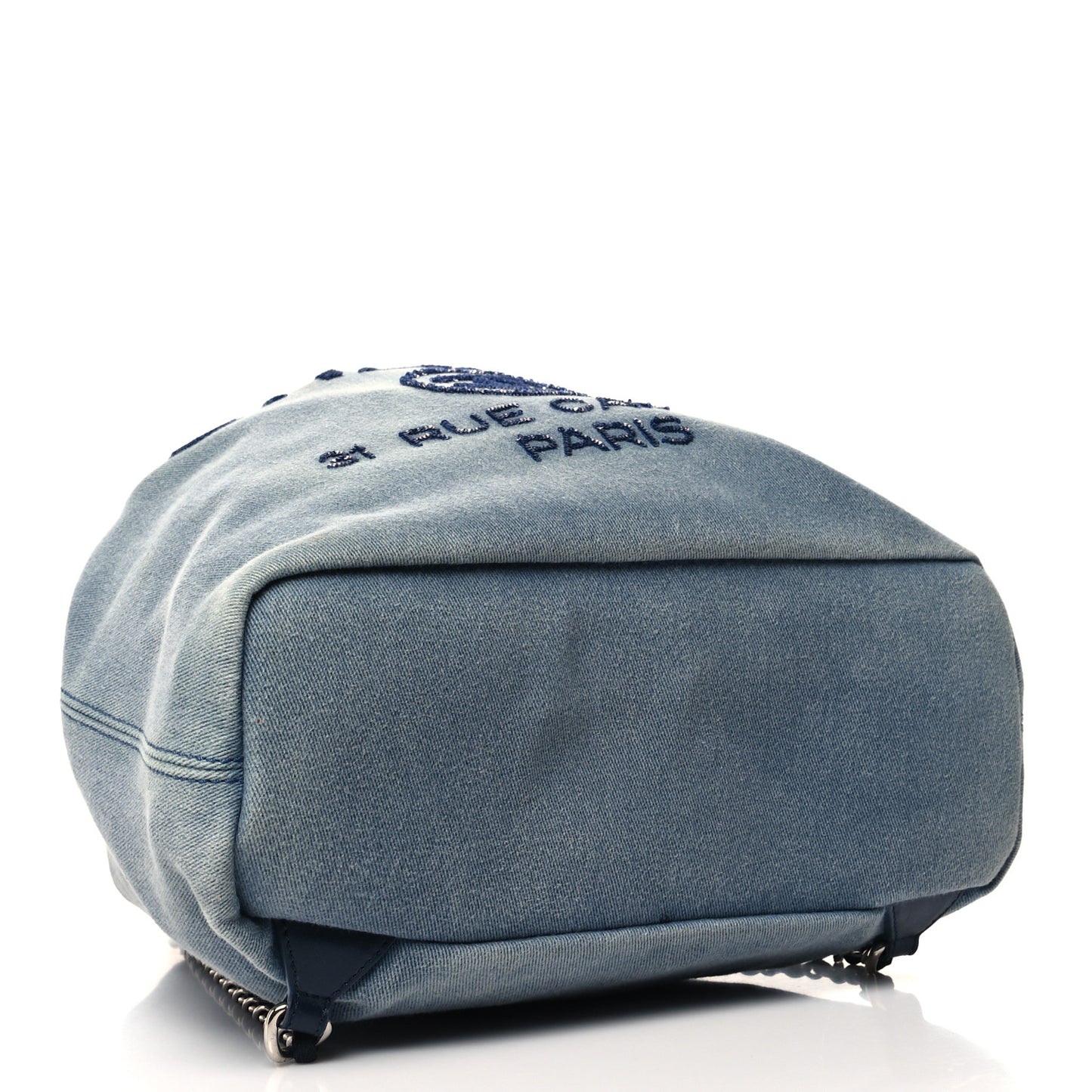 Canvas Sequin Large Deauville Backpack Blue