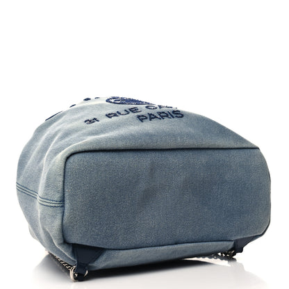 Chanel Canvas Sequin Large Deauville Backpack Blue 4 of 10