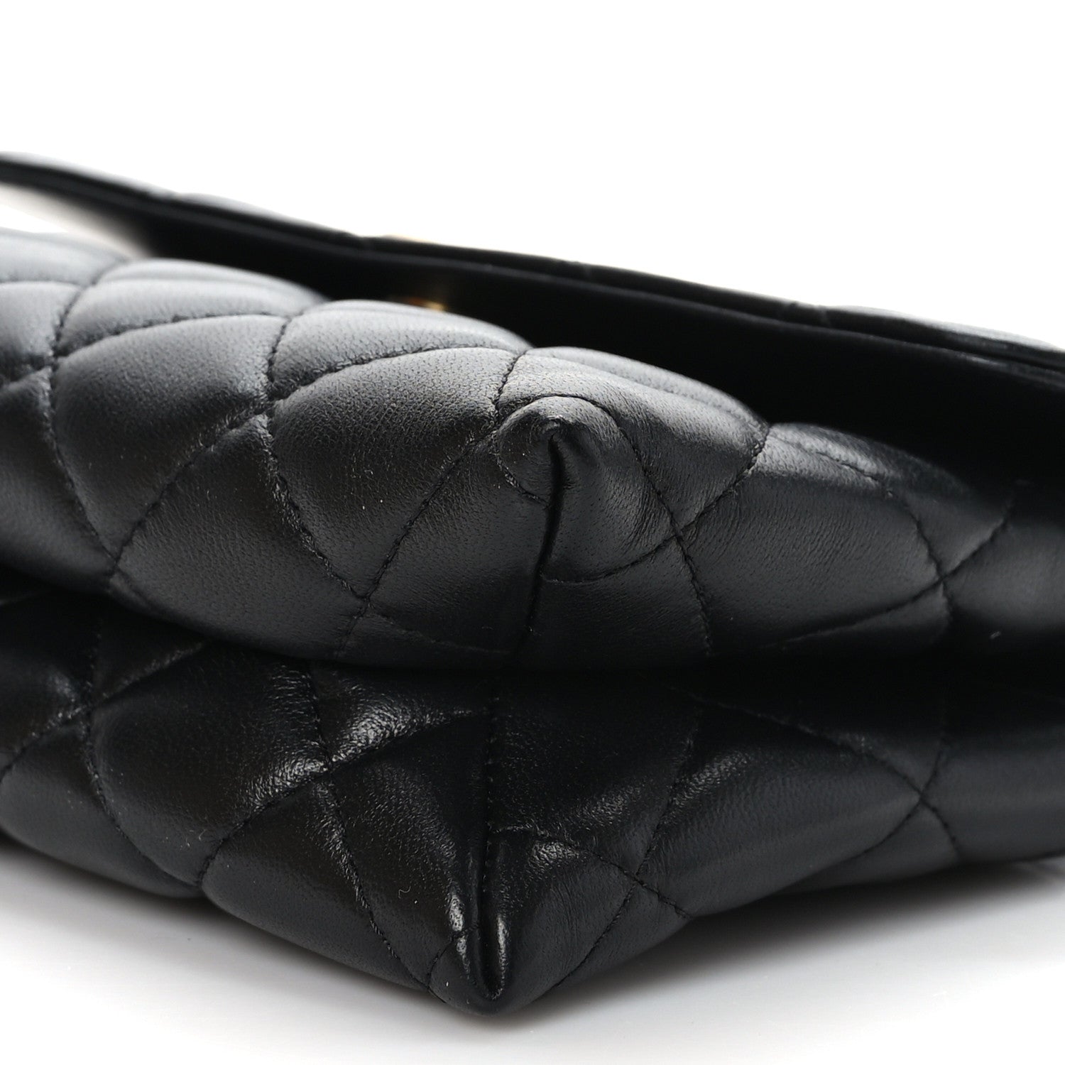 Chanel Lambskin Quilted CC Pouch With Handle Black 11 of 11