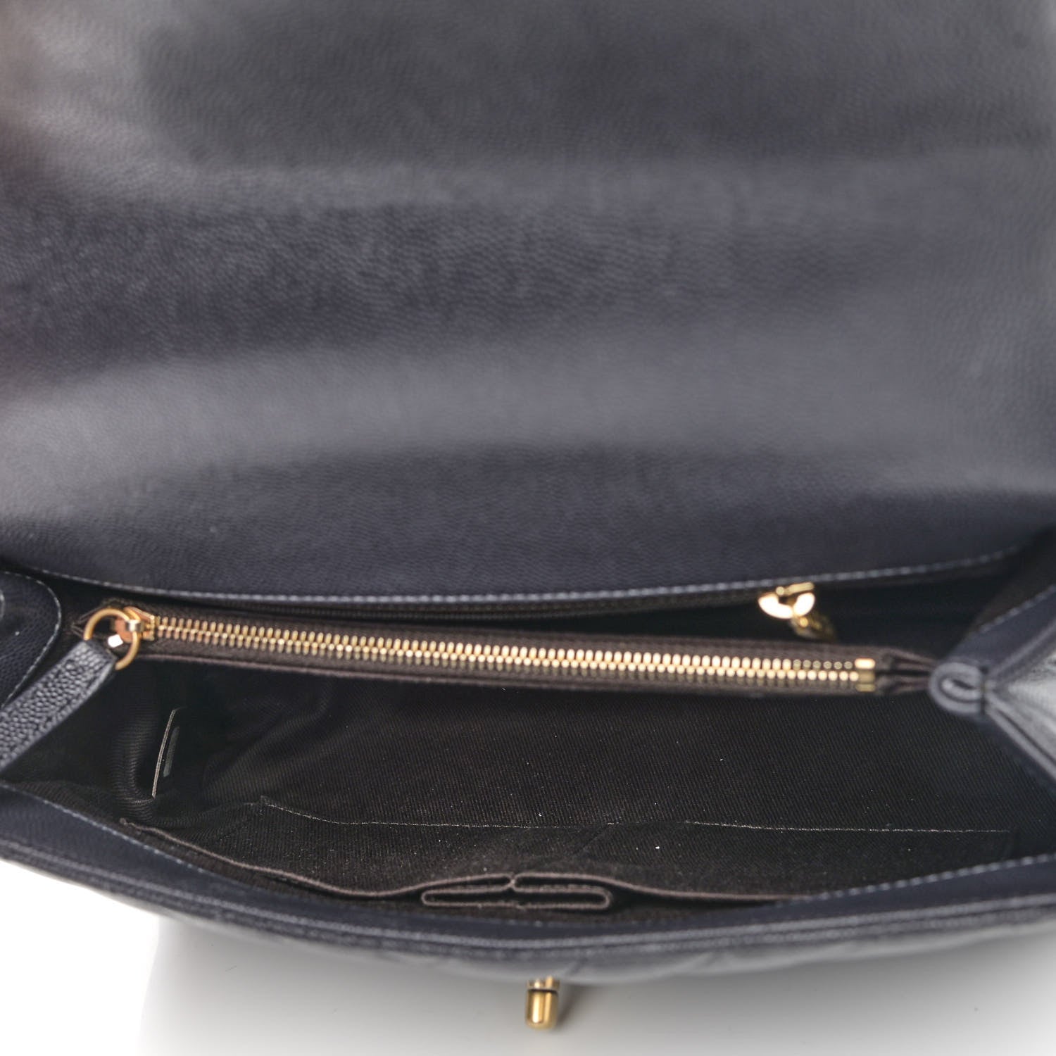 Chanel Caviar Chevron Quilted Small Coco Handle Flap Dark Grey 5 of 9