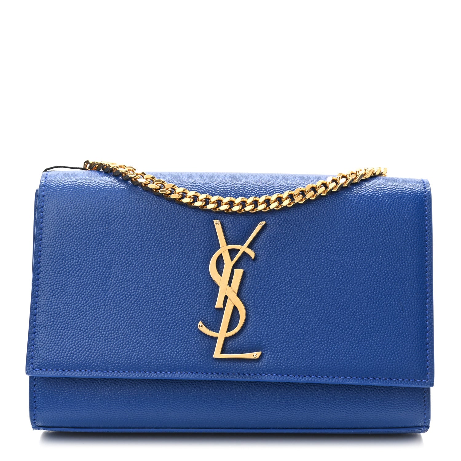 Saint Laurent Grain De Poudre Small Classic Monogram Kate Satchel Royal Blue 1 of 9