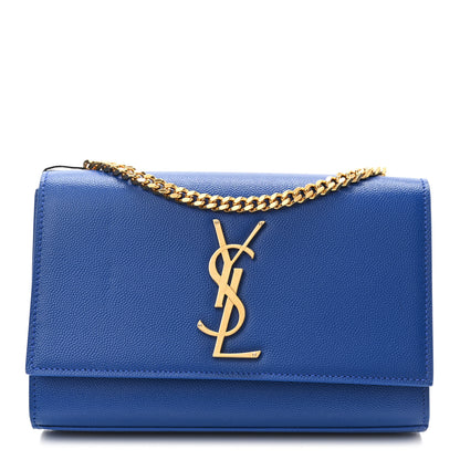 Saint Laurent Grain De Poudre Small Classic Monogram Kate Satchel Royal Blue 1 of 9