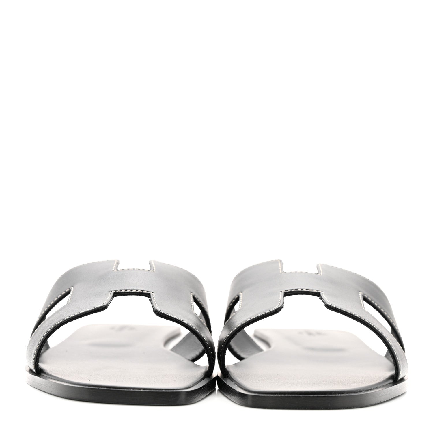 Hermes Box Calfskin Oran Sandals 40 Black 6 of 20