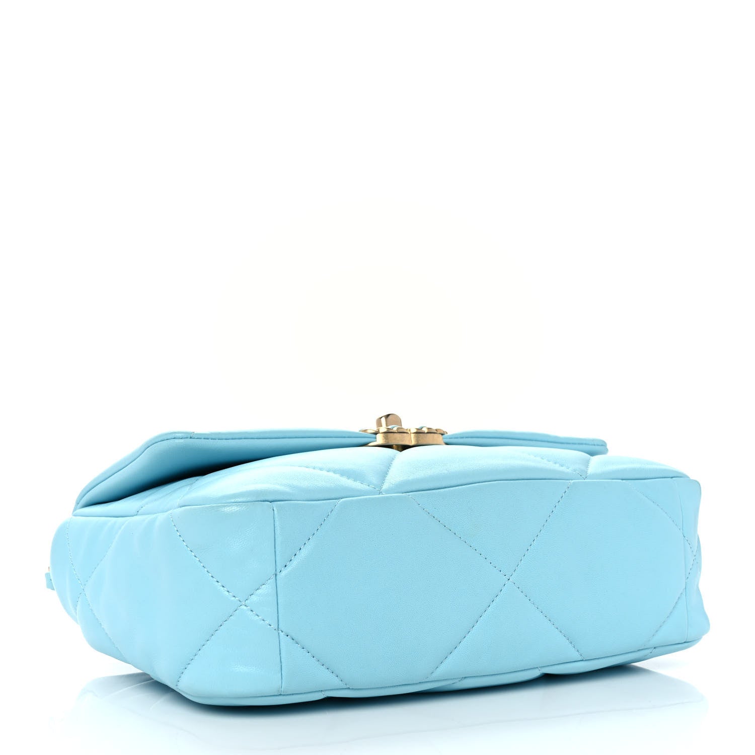 Chanel Shiny Lambskin Quilted Medium Chanel 19 Flap Light Blue 4 of 10