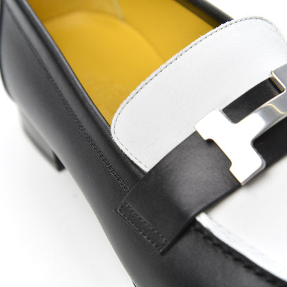 Hermes Womens Paris Loafers 36.5 Black White 11 of 14