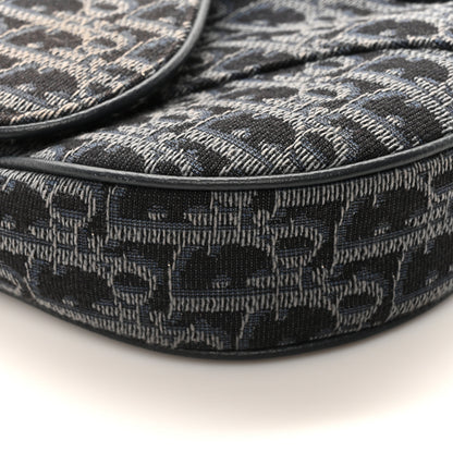 Christian Dior Oblique Mens Saddle Bag Black Blue 8 of 9