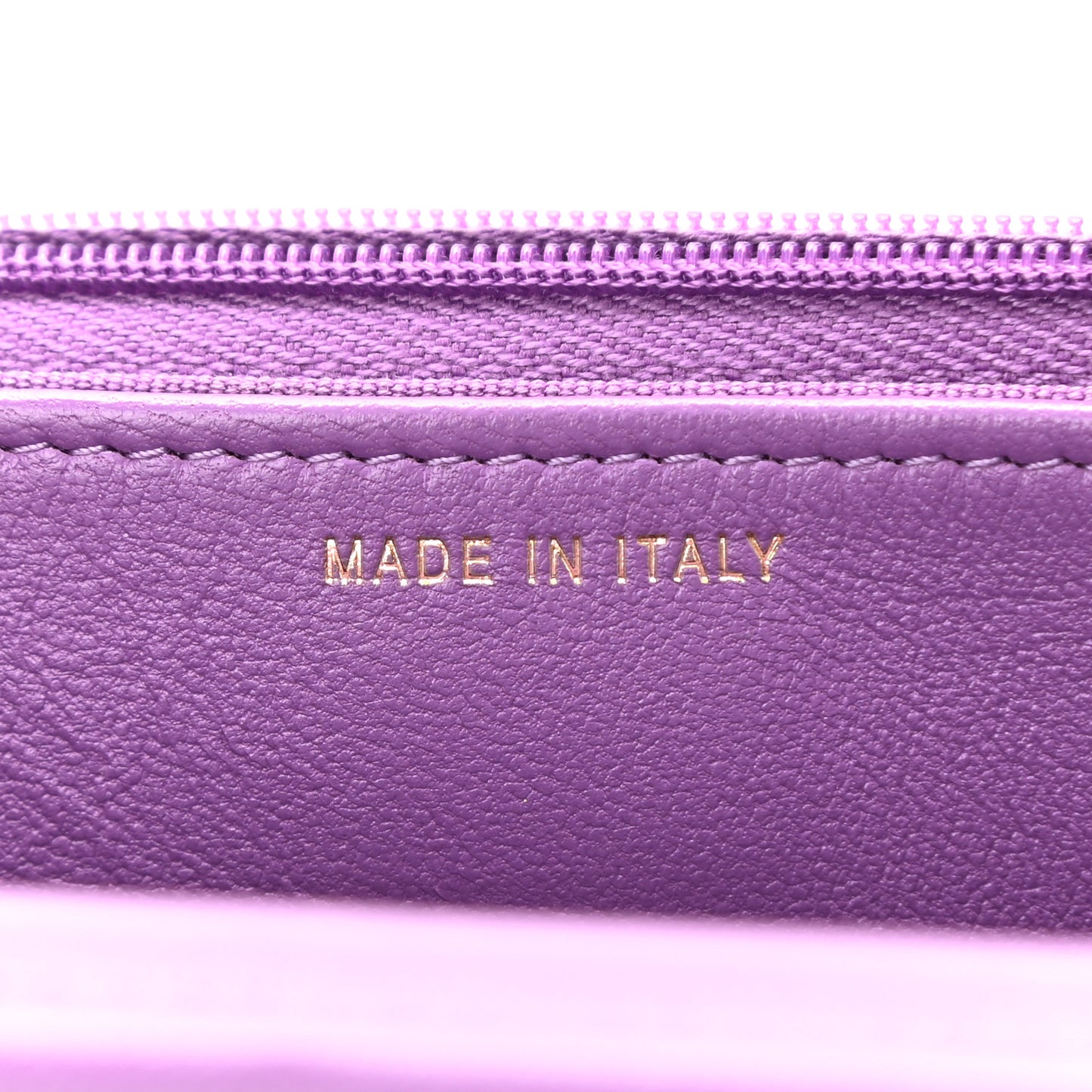 Lambskin Quilted Wallet On Chain WOC Purple
