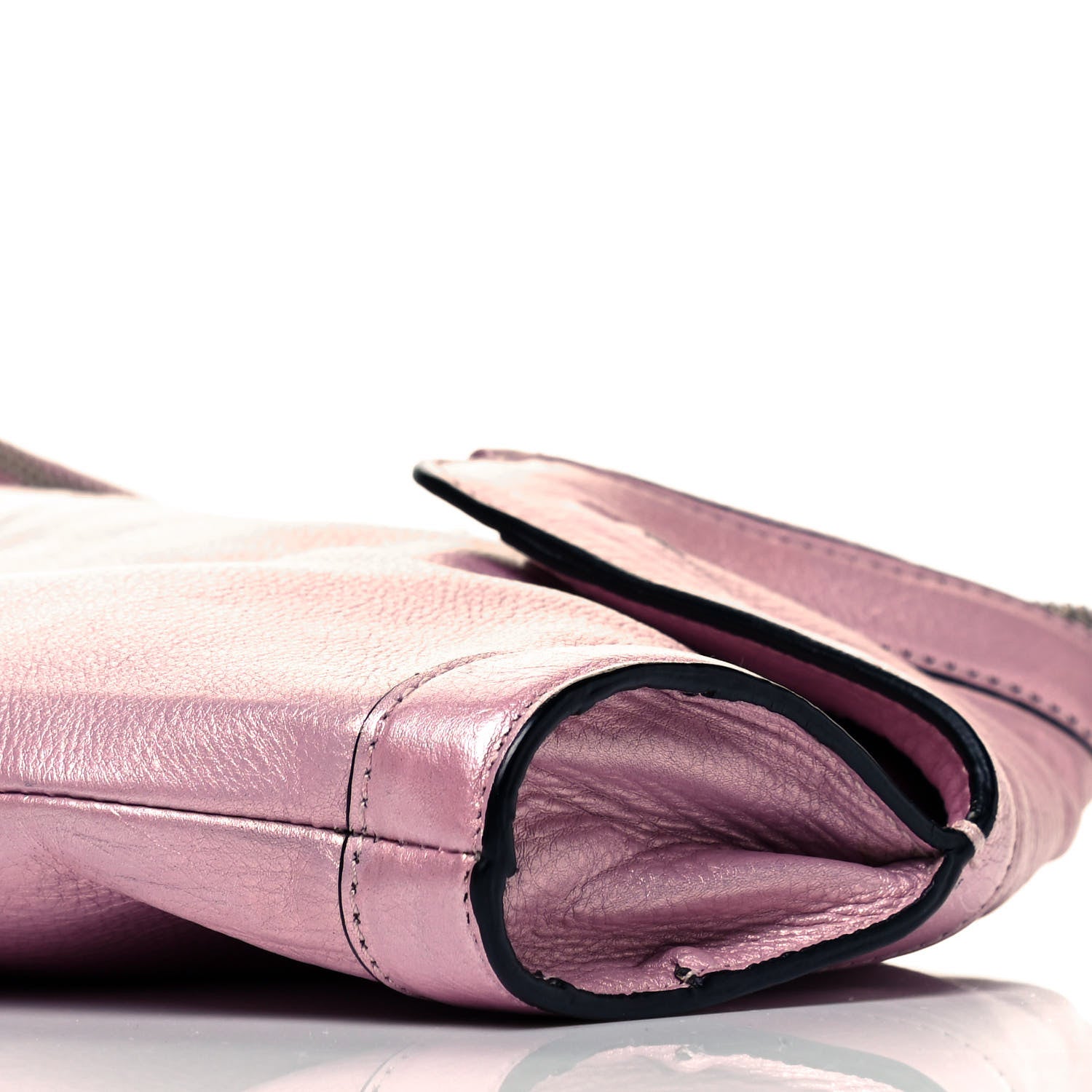 Alexander McQueen Metallic Lambskin De Manta Clutch Lavender 6 of 9