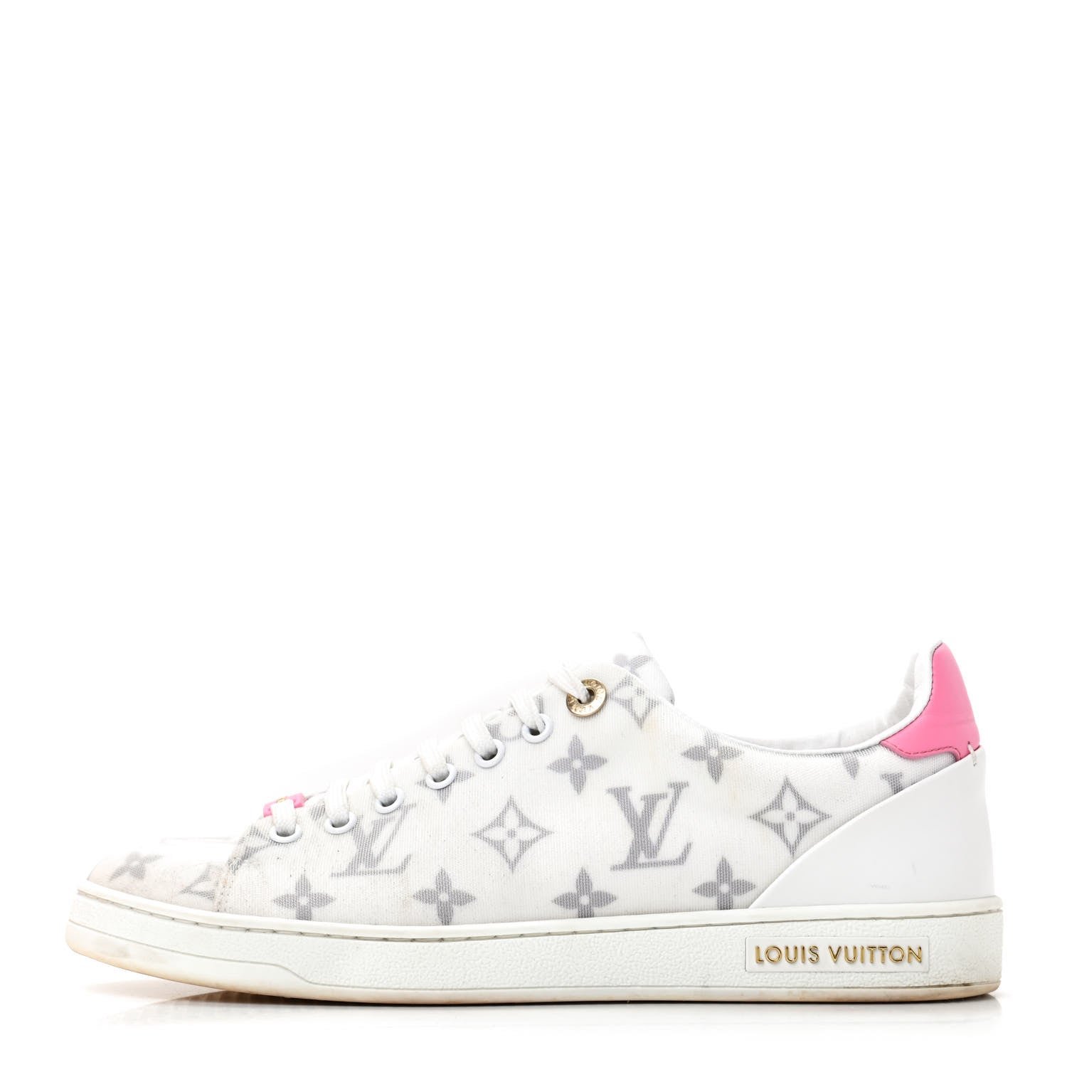 Louis Vuitton Technical Fabric Calfskin Monogram Frontrow Sneakers 39 Pink 1 of 11