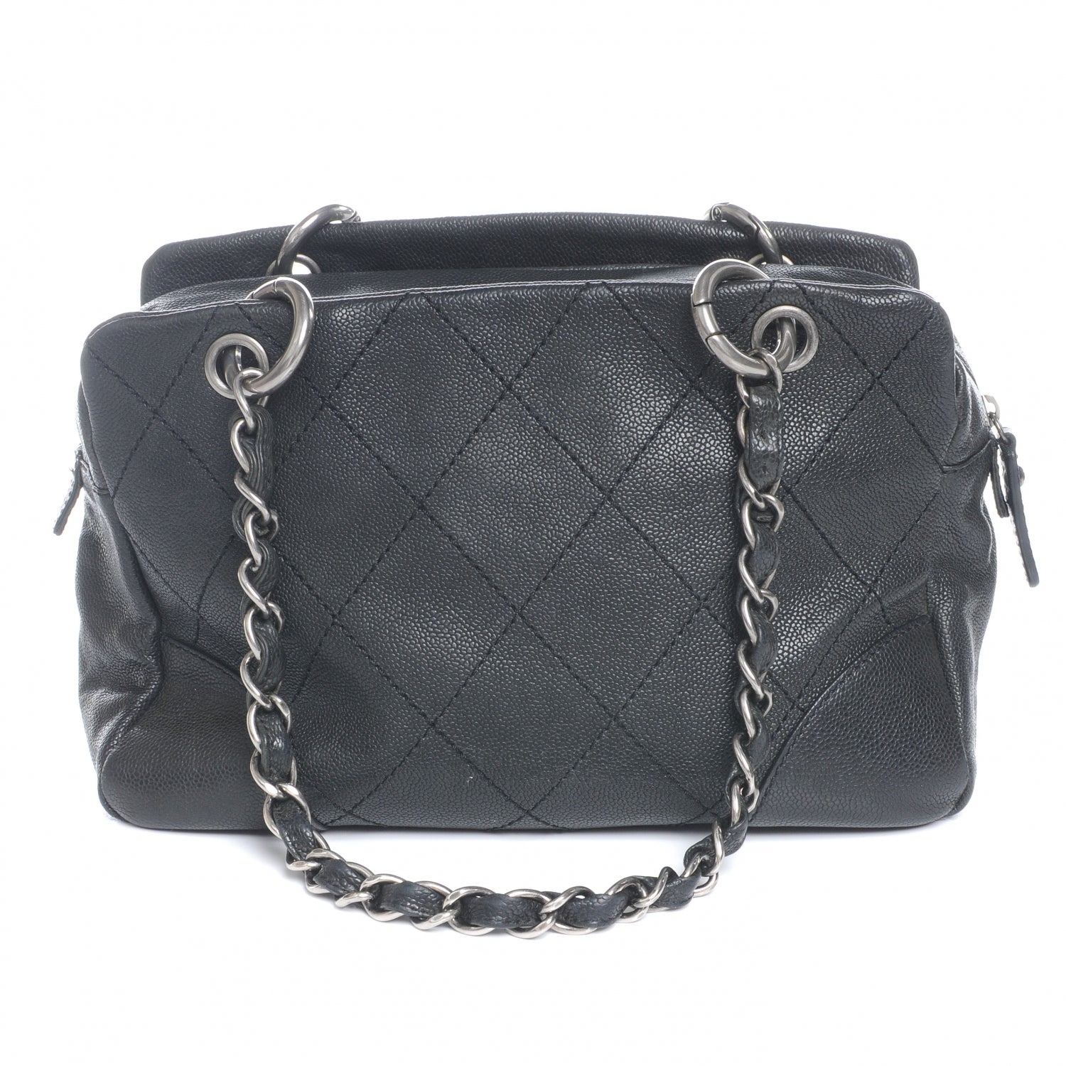 Chanel Distressed Caviar Outdoor Ligne Tote Black 3 of 7