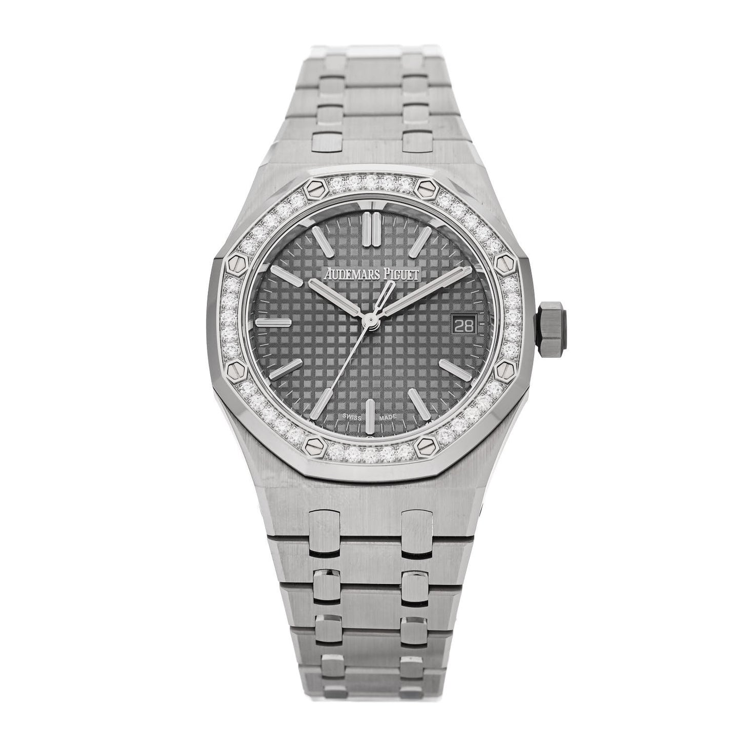 Stainless Steel Diamond 37mm Royal Oak Offshore 50th Anniversary Automatic Watch Grey 15551ST.ZZ.1356ST.03