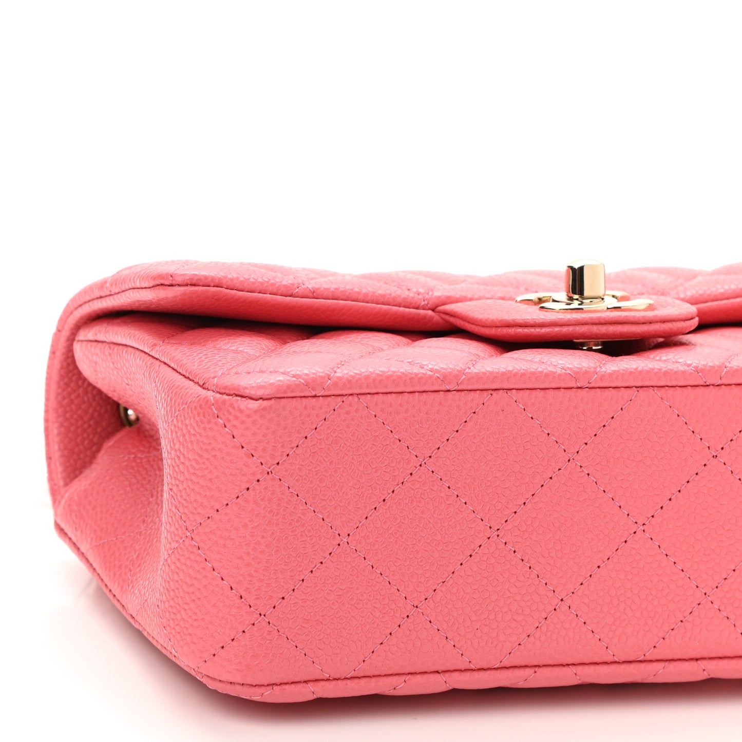 Caviar Quilted Mini Rectangular Flap Dark Pink