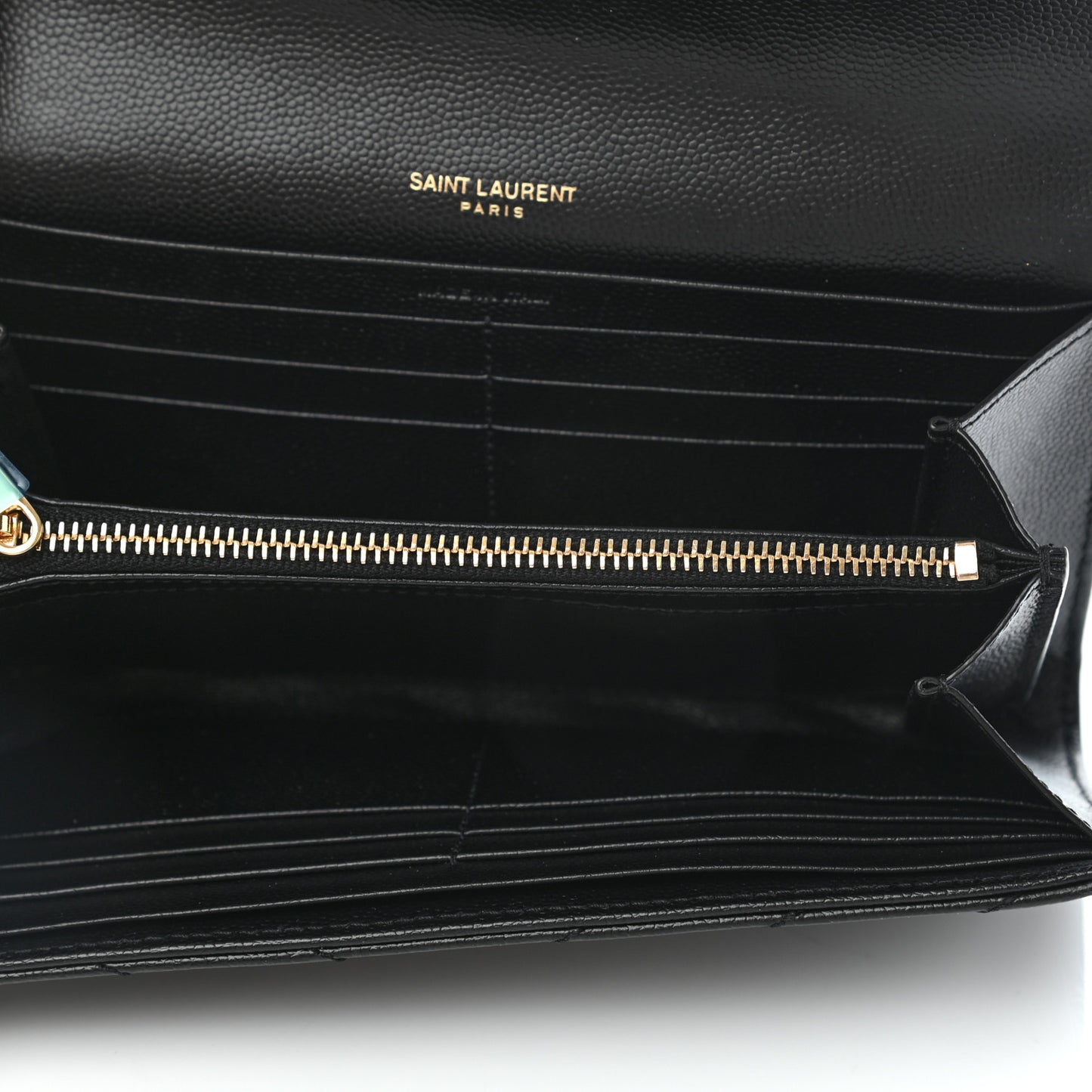 Grain De Poudre Matelasse Chevron Monogram Flap Wallet Black