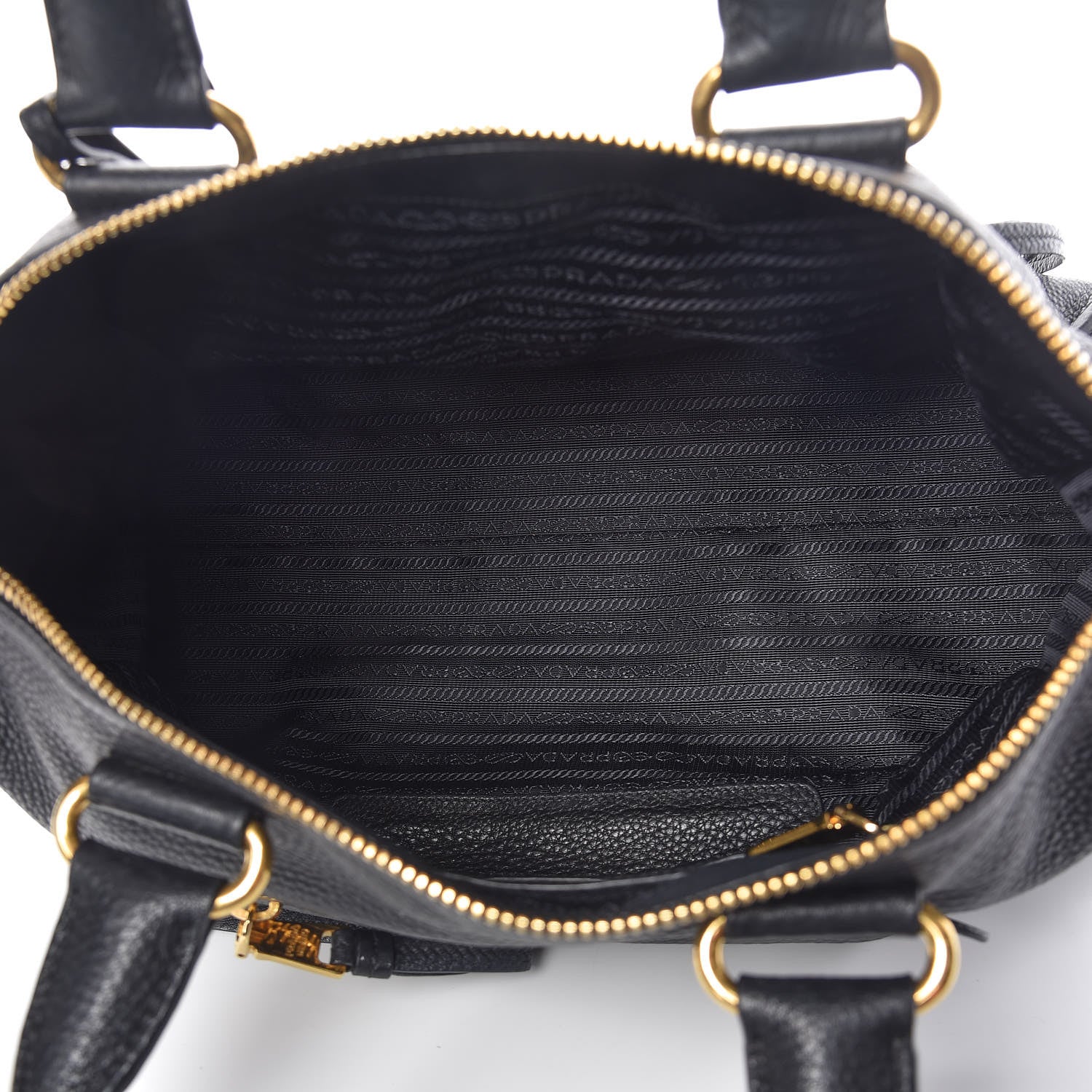 Prada Vitello Daino Shopping Satchel Black 5 of 11