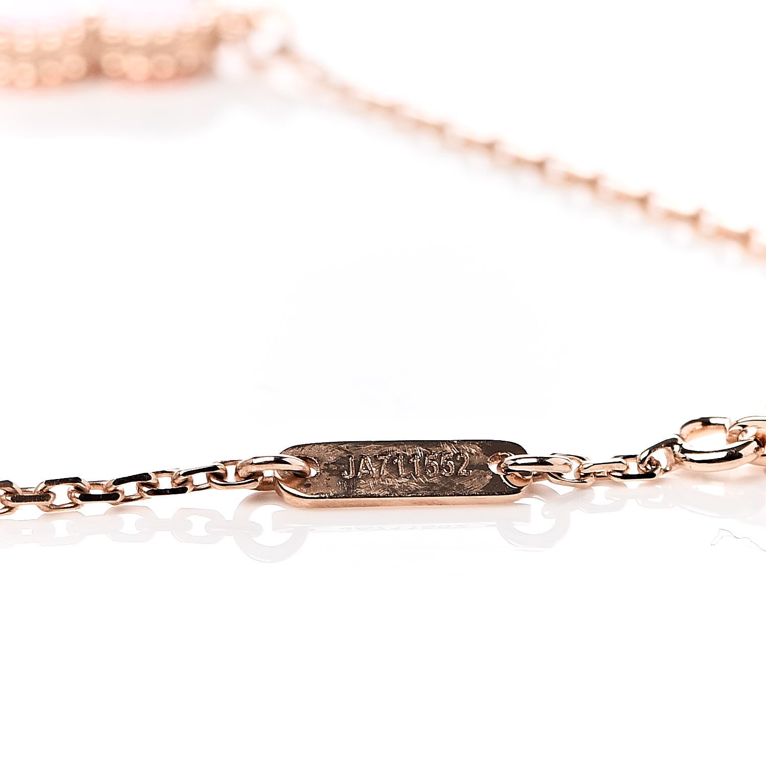 Van Cleef & Arpels 18K Rose Gold Carnelian Sweet Alhambra Heart Bracelet 5 of 7