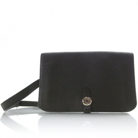 Togo Dogon Wallet Waist Pouch Black