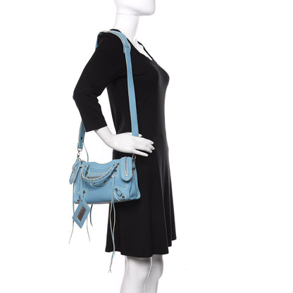 Balenciaga Supple Grained Calfskin Classic Silver Hardware Highlight Mini City Bleu Caraibes 2 of 10