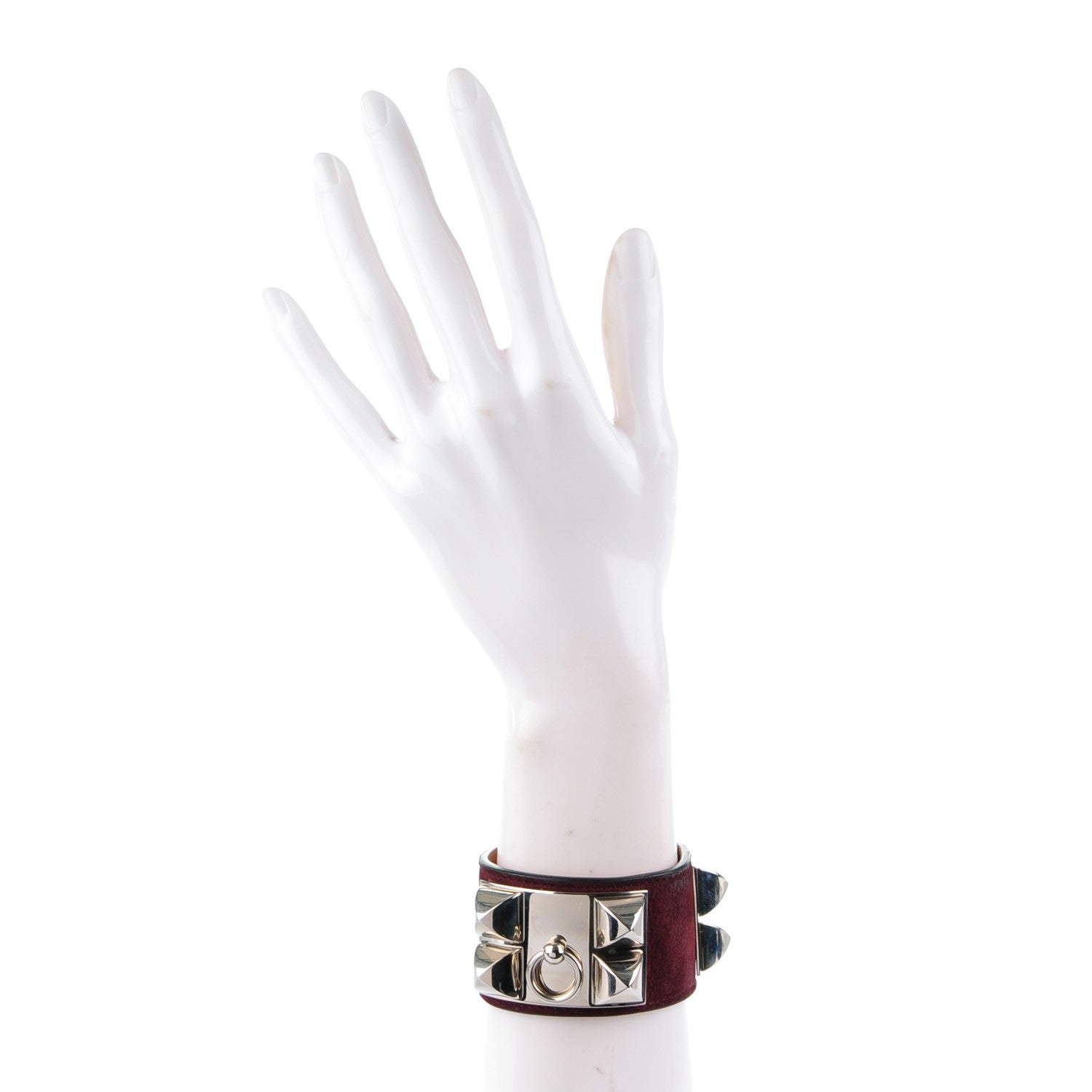 Hermes Taurillon Gaucho Collier de Chien CDC Bracelet Prune 2 of 7