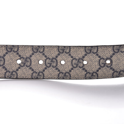 Gucci GG Supremem Monogram Selleria Calfskin Square Spur 40mm Belt 80 32 Beige Blue 11 of 11