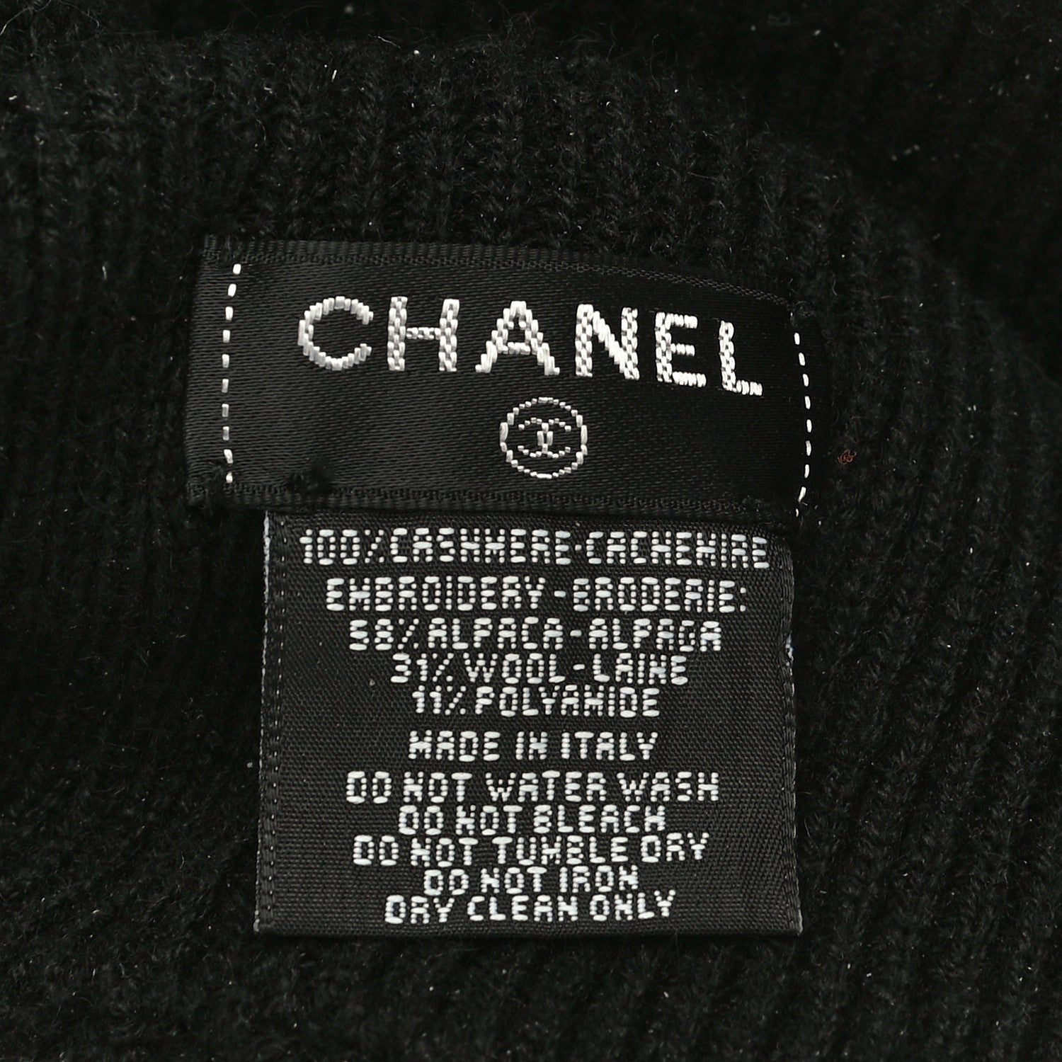Chanel Cashmere CC Headband Black 5 of 8