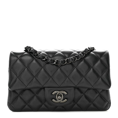 Chanel Lambskin Quilted Mini Rectangular Flap So Black 1 of 12