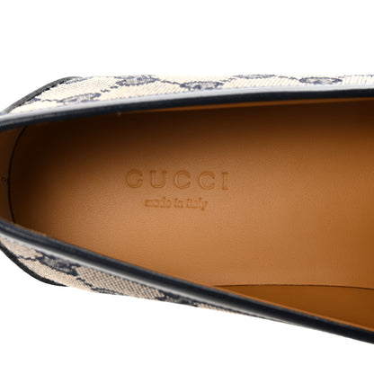 Gucci Canvas GG Monogram Horsebit Calfskin Womens Horsebit Platform Loafers 38.5 Beige Blue 8 of 10