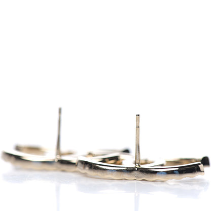 Chanel Baguette Crystal High Society CC Earrings Gold 3 of 4