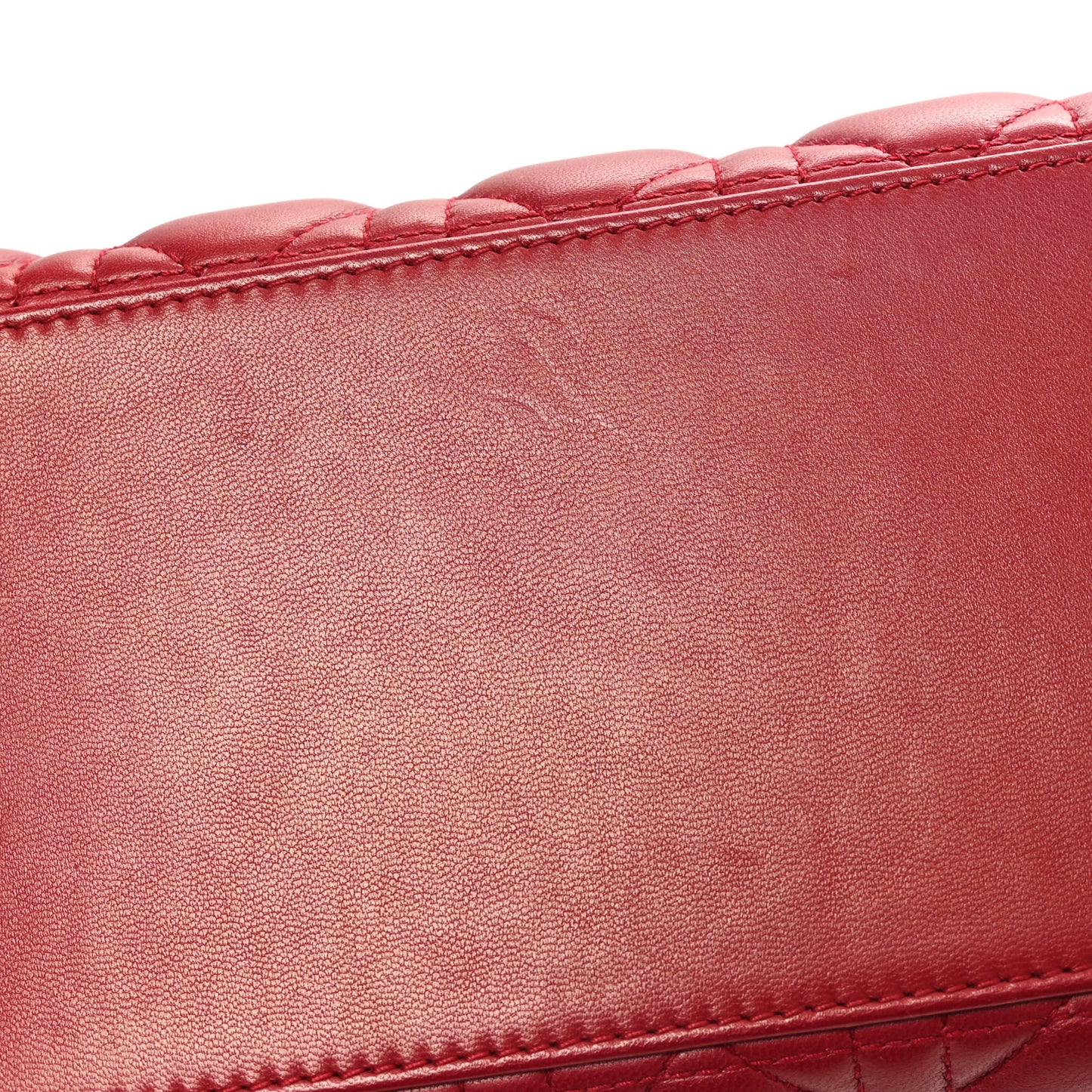 Lambskin Cannage Medium Lady Dior Red
