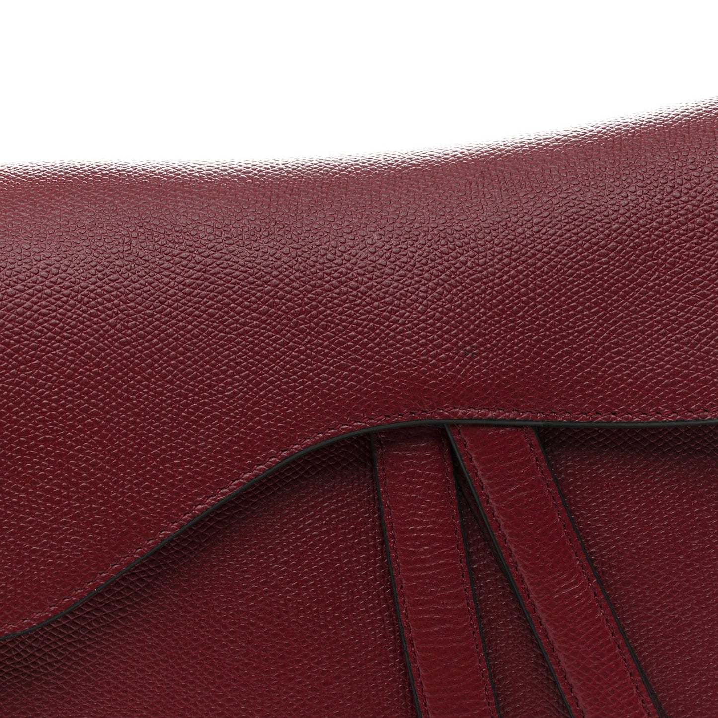 Grained Calfskin Saddle Bag Red