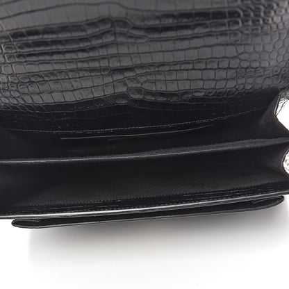 Saint Laurent Calfskin Crocodile Embossed Medium Monogram Sunset Black 5 of 11