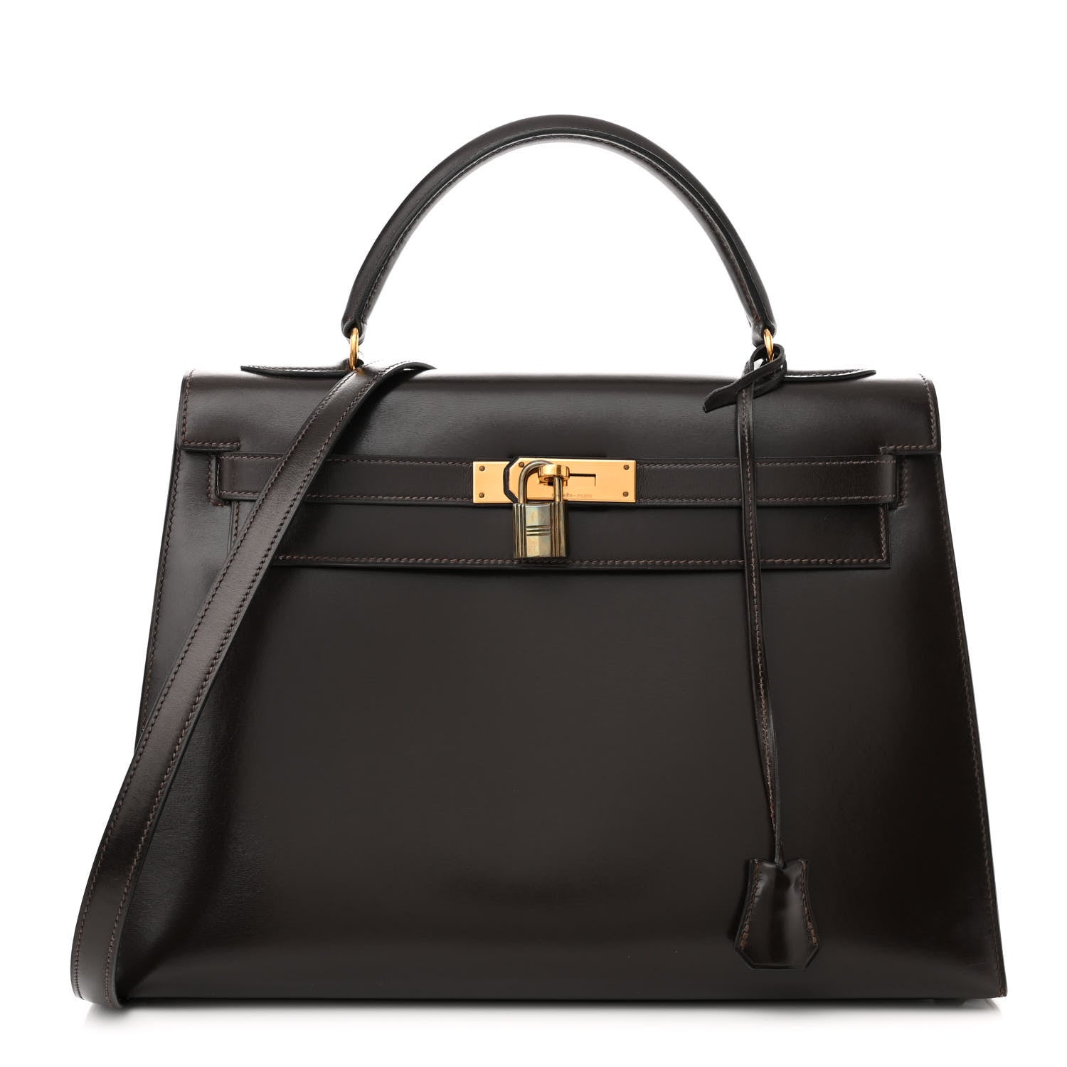 Hermes Tadelakt Kelly Sellier 35 Chocolate 1 of 16