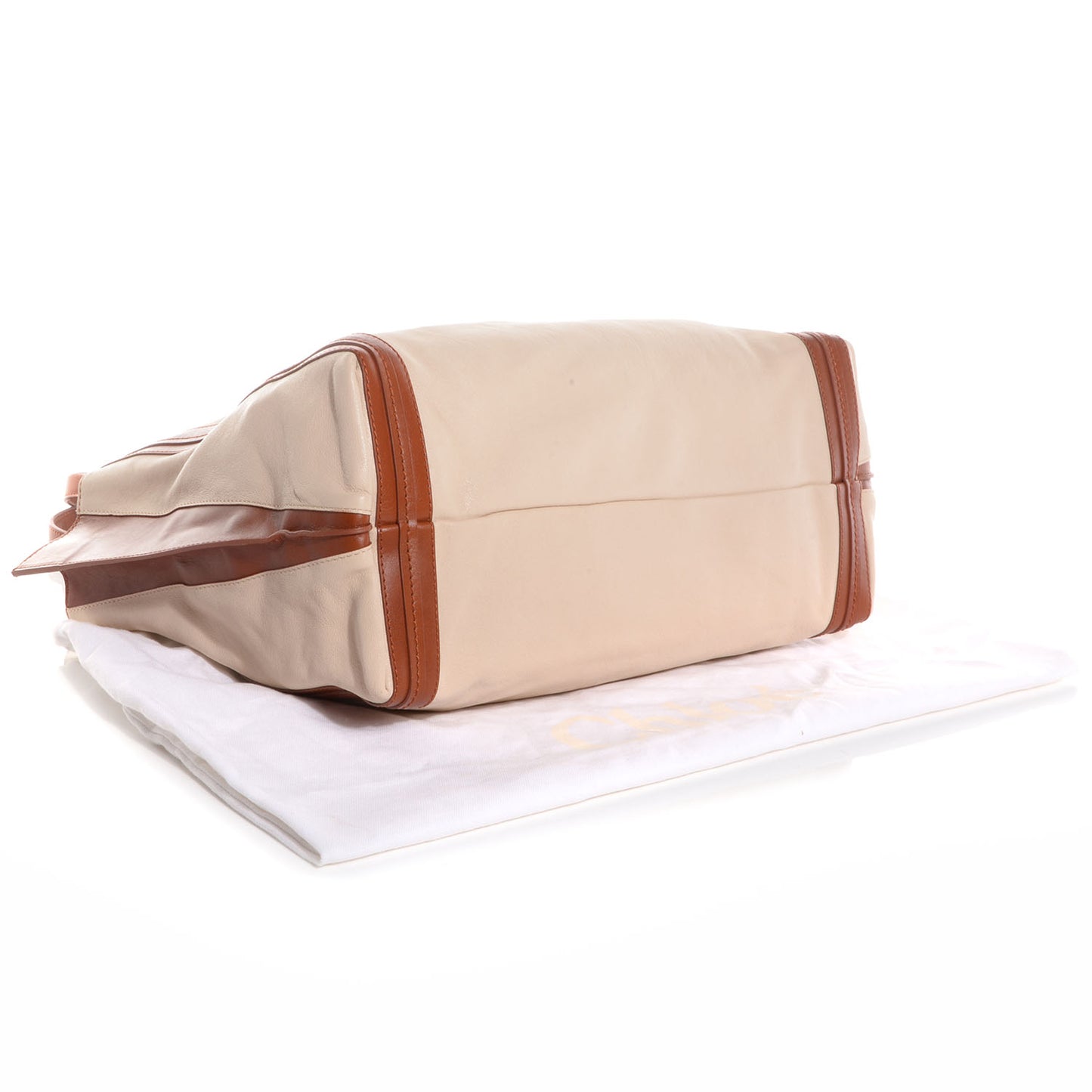 Calfskin Medium Alison East West Tote Husky White Tan