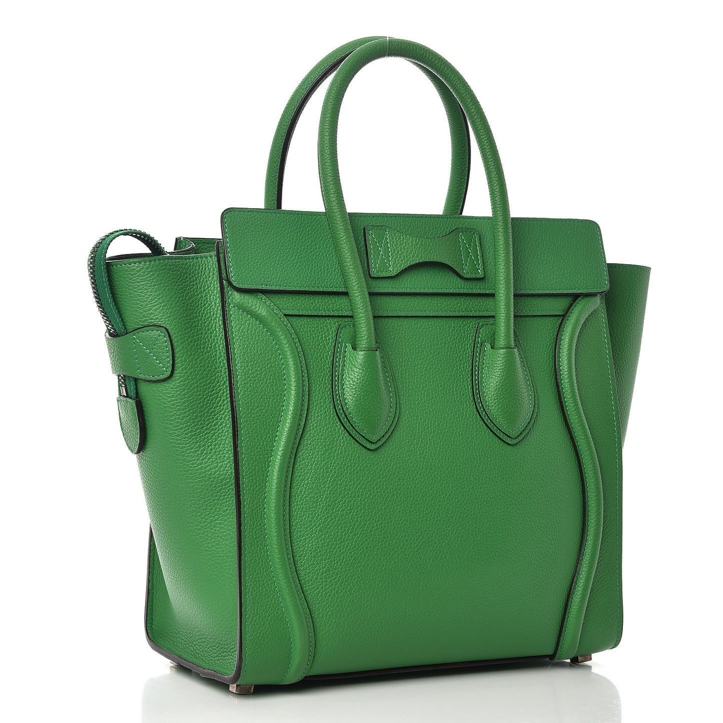 Drummed Calfskin Micro Luggage Mint