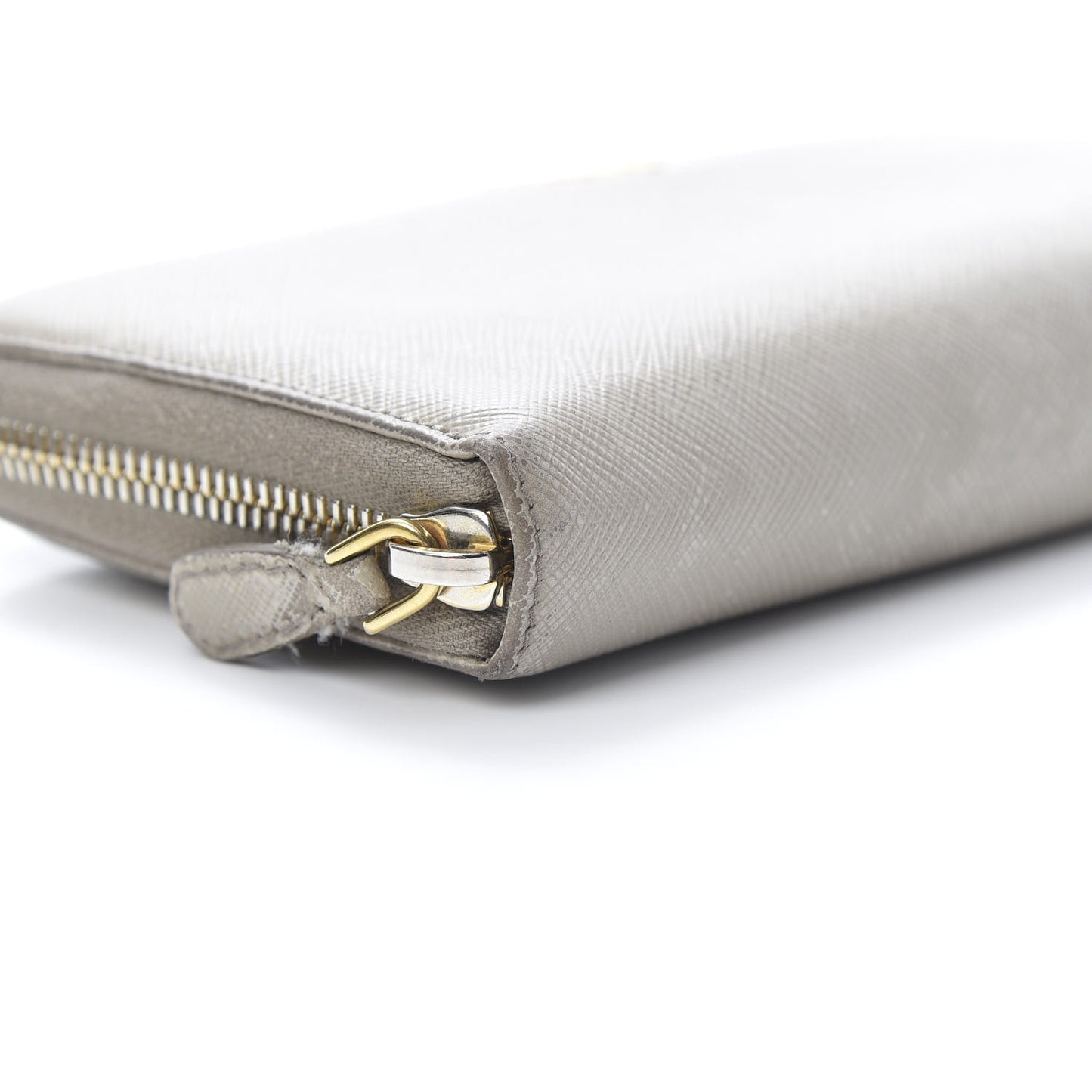 Saffiano Metal Zip Around Wallet Argilla
