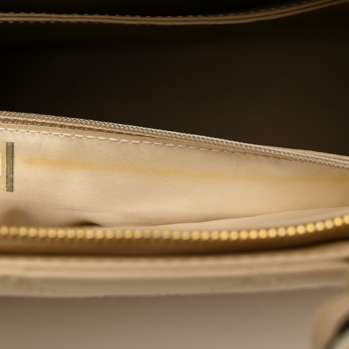 Lambskin Quilted CC Shoulder Bag Beige