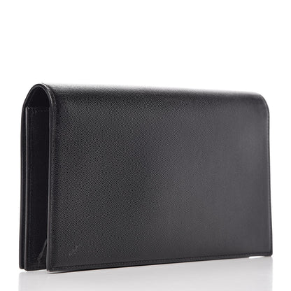 Saint Laurent Grain De Poudre Classic Monogram Kate Clutch Black 3 of 10