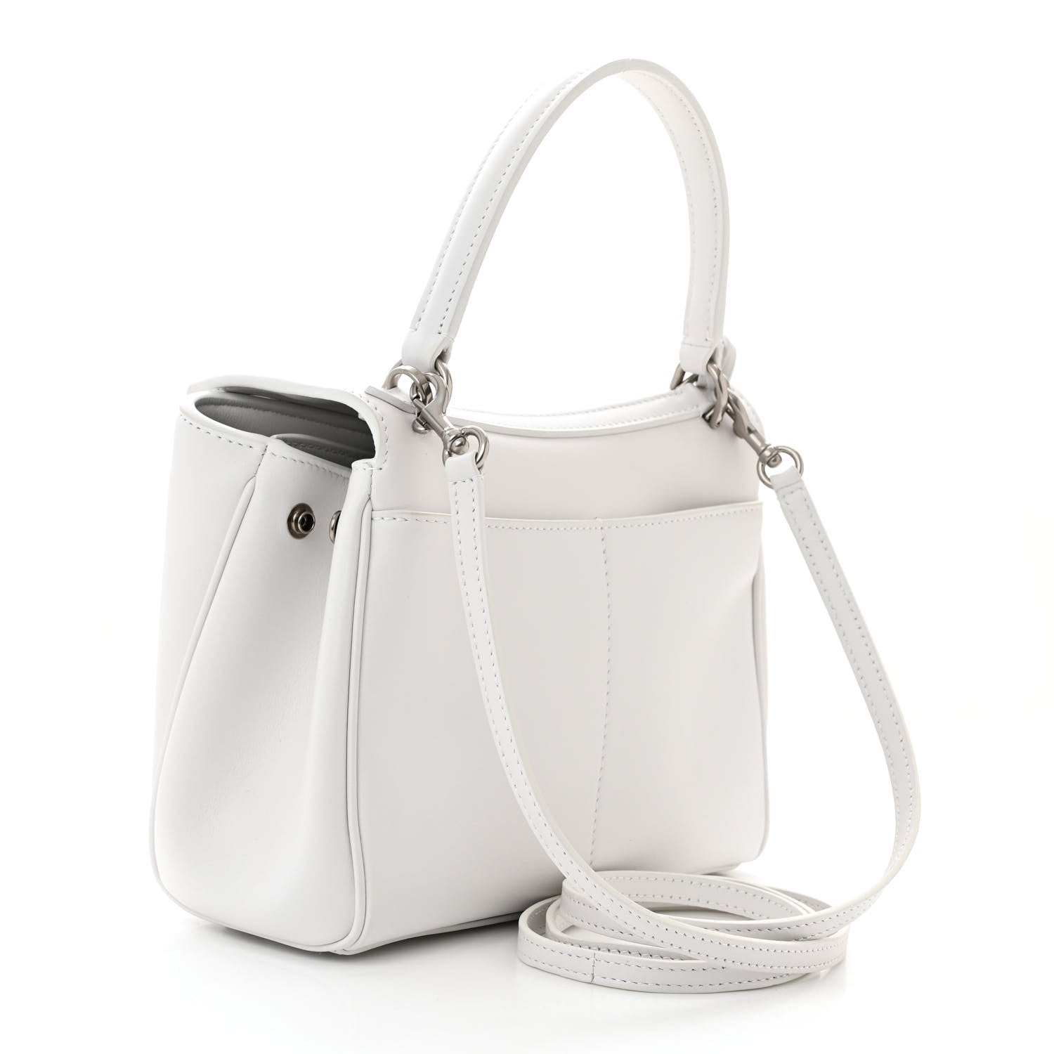 Balenciaga Natural Smooth Calfskin Mini Rodeo Top Handle Handbag Optic White 3 of 11