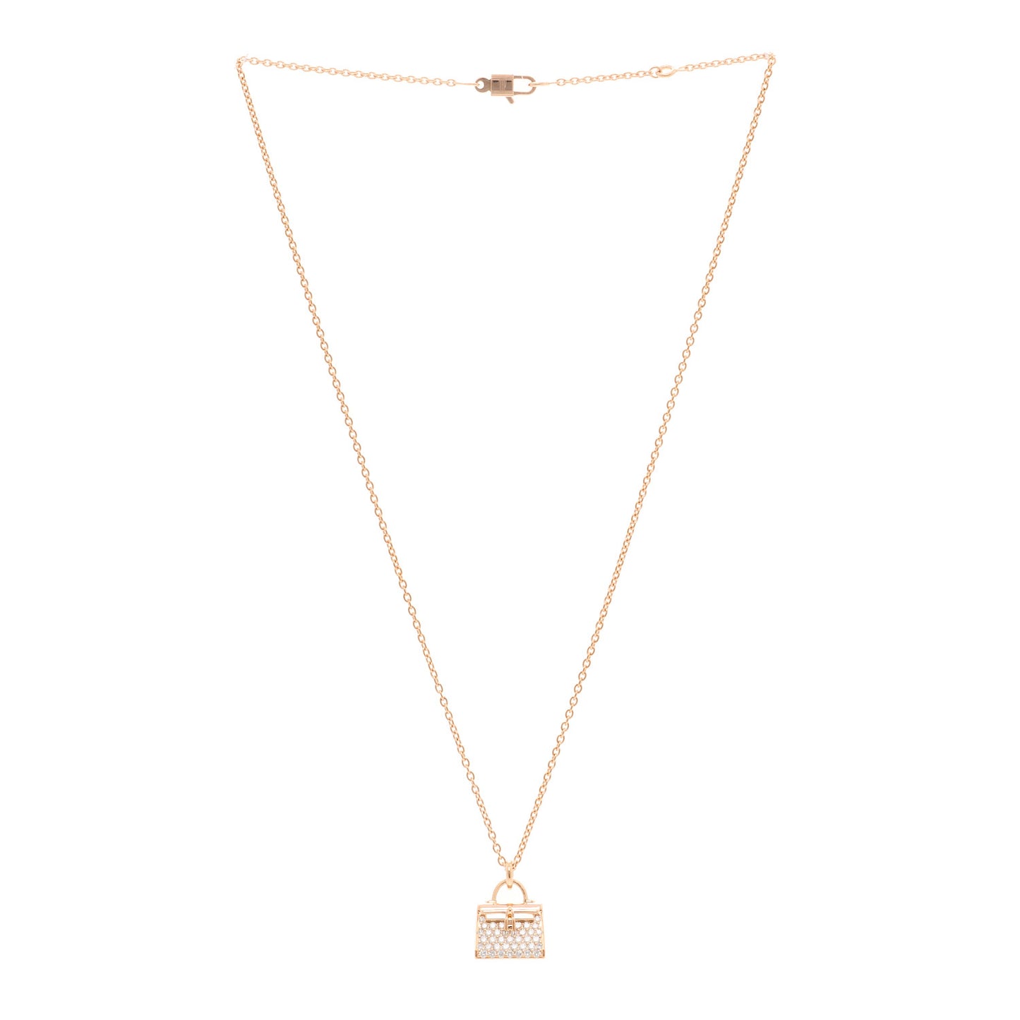 18K Rose Gold Diamond Kelly Amulettes Pendant Necklace